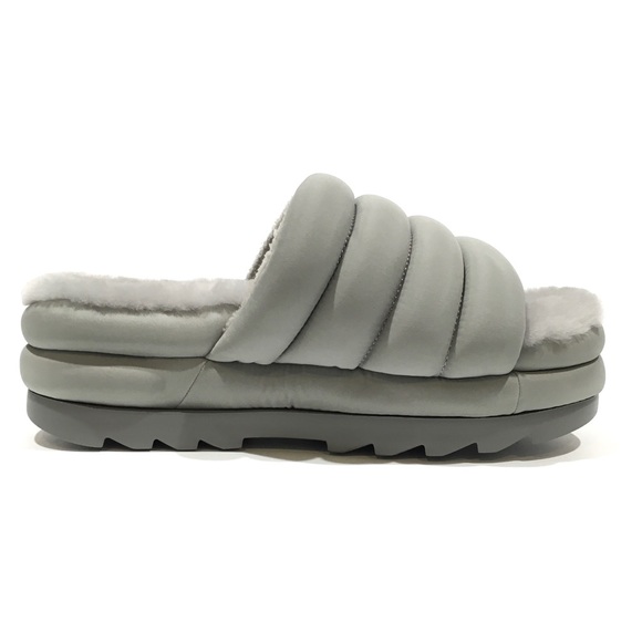 UGG Maxi Slide Platform Puffer Sandals -Grey -Women’s US 10 -NEW - Picture 2 of 7